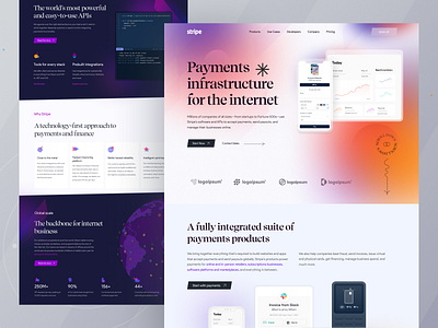 Stripe I Visual Redesign I Ofspace finance finance app fintech fintech app fintech branding landing page ofspace payment payment app redesign stripe trendy design ui user experience user interface design ux web design website design