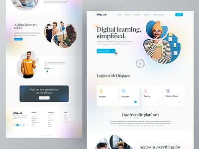eLearning Home page | Ofspace branding education education app education website edutech home page learning app learning platform logo ofspace agency typography uiux user interface web design