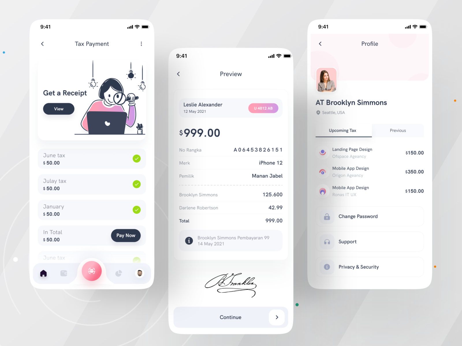 Tax management app I Ofspace illustration ui ux payroll tax planning tax return money app money fintech app fintech finance app finance business accounting taxes tax management tax