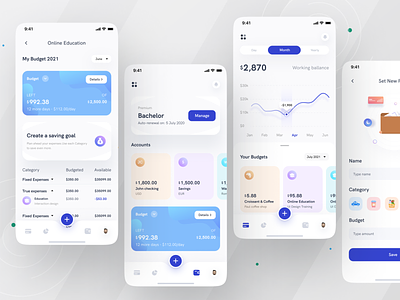 Cost management App I Ofspace android design budget budget app budget planer budgeting card design cards ui cost management development digital wallet ios money money management motion design user interface user interface design