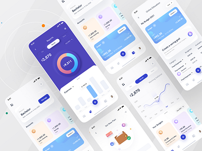 Cost management Mobile app I Ofspace app branding colorful finance app fintech fintech app ios app minimal mobile mobile app money app money management ofspace trendy user interface ux desgin uxui