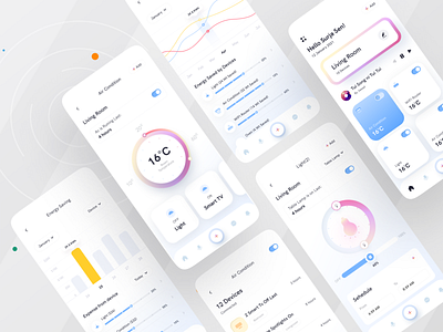 Smart home app I Ofspace clean ui home automation light mobile app remote control smart app smart devices smart home app smarthome trendy uiux ux design