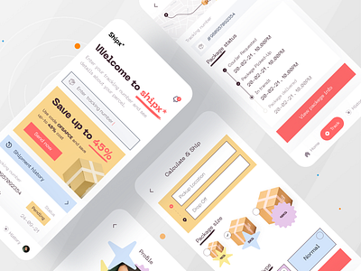 Parcel delivery App I Ofspace app colorful design delivery delivery app delivery service interaction ios app mobile mobile app ofspace ofspace agency parcel parcel delivery retro retro design shipping ui design uiux userinterface