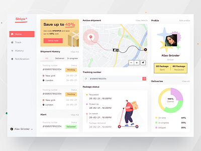 Parcel delivery Dashboard I Ofspace