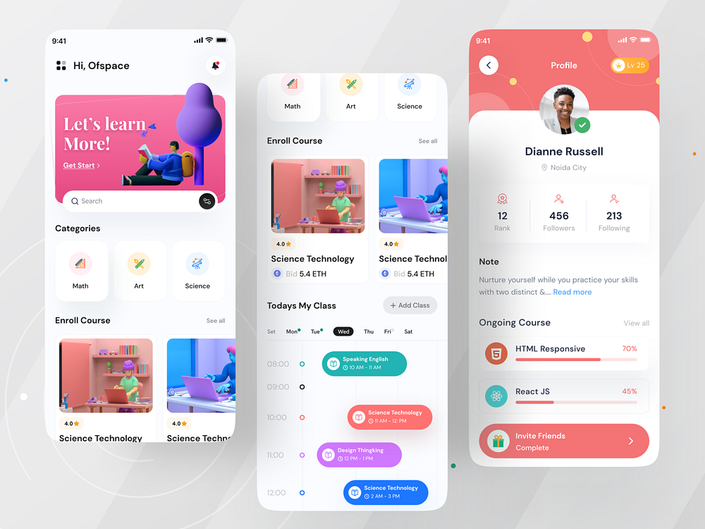 E-Learning App I Ofspace by Ofspace Digital Agency on Dribbble