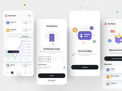 Cryptocurrency Wallet App brand brand guideline branding branding design coinbase crypto crypto app crypto web cryptocurrency cryptocurrency app design ios app logo ofspace ofspace agency ux