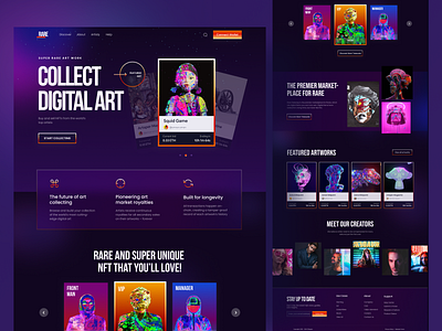 NFT Marketplace I Ofspace bitcoin crypto crypto art cryptocoin digital art landing page marketplace modern ui nft nft marketplace nft token token trend2022 web webdesign