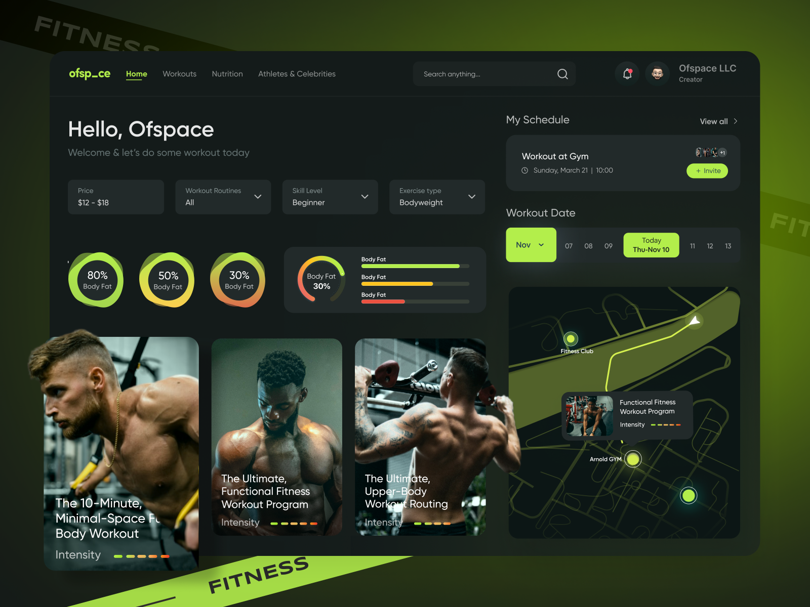 Fitness Training Lesson Web App By Ofspace Uxui On Dribbble 7870