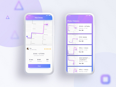 Conceptual iOS App UI - My Ride 2018 trends app design bike gif idea ios minimal ride uber ui ux