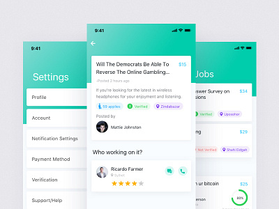 Tasker | Micro Task And Job UI Kit iphonex job app list search ui kit ui8
