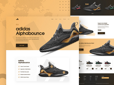 Adidas Alphabounce - Sneakers Landing page 2018 trends adidas adidas originals best website 2018 design e commerce landing page nike payment product product landing page shoe shopping sneakers trainer typography ui ux
