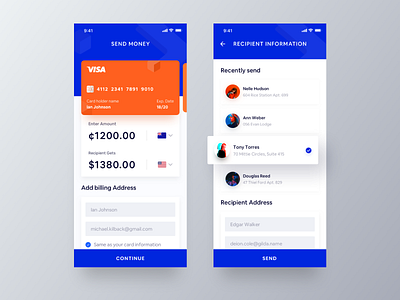 Finance iOS app app app layout app trends bank bank account bank card clean design ios iphonex send money typography ui ux visa card