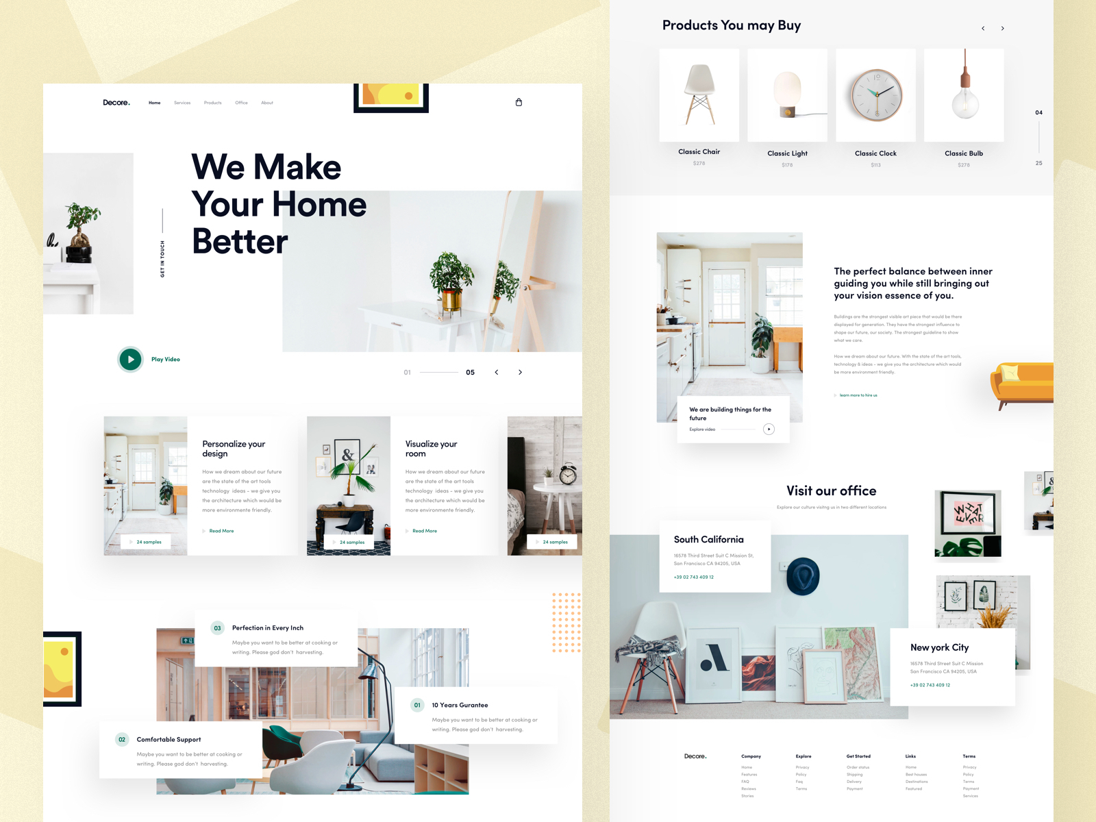 Interior Design Landing page by Ofspace Digital Agency on Dribbble