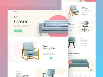 Sofa- Furniture Website Concept colorful furniture redesign sofa website design 2018