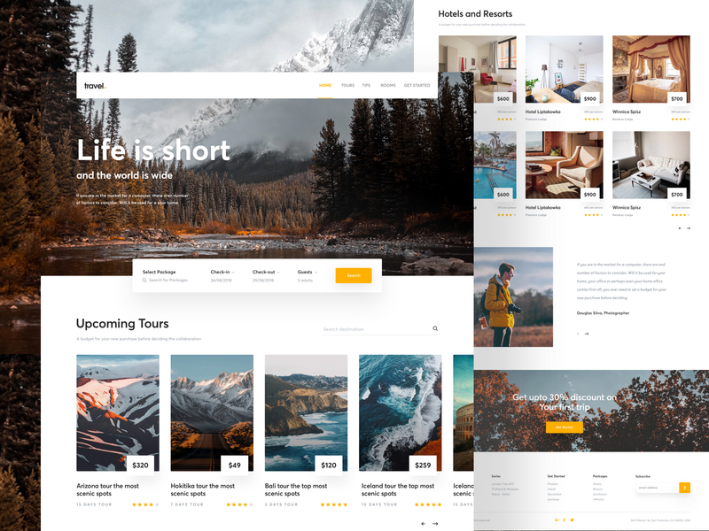 Travel Landing Page Exploration 2018 trends best website 2018 design landing page news travel travel agency travel blog ui ux web