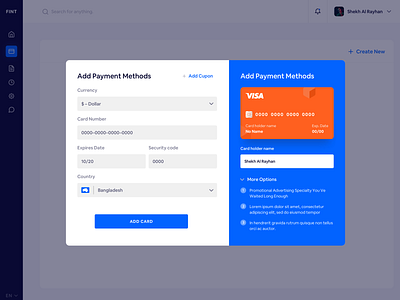 Add payment method - popup card crypto dashboard dashboard ui finance freebie luova studio map mobile payment popup uidesign ux design