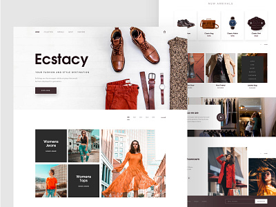 Fashion E-commerce Homepage 2018 trends best website 2018 design e commerce fashion illustration landing page minimal product typography ui ux ux design webdesign website website banner website builder website concept