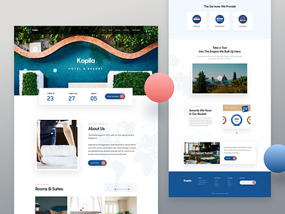 Kopila - Hotel Landing Page 2018 trends app best website 2018 design hotel booking hotel landing page ios app landing page luova studio mobile new trend resort booking trends 2018 typography ui ux