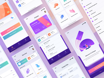 Private Bank App Design 2019 app design app concept app design bank app banking user app blue branding colorful design credit cards crypto wallet design studio e wallet financial app design ios app design modern app design private bank app ui concept ui design uxui design wallet app