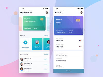 Private Bank IOS App I 02 2018 trends app design best website 2018 bitcoin app colorful art credit card crypto currency currency converter currency exchange design experience design iconic app ios app ios icons ui user interface design ux ux design vector wallet app