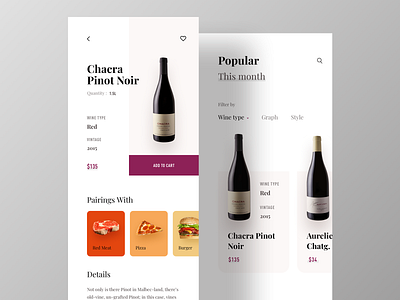 Wine Shop app cards dailyui design e commerce event luova studio product ui ux wine shop