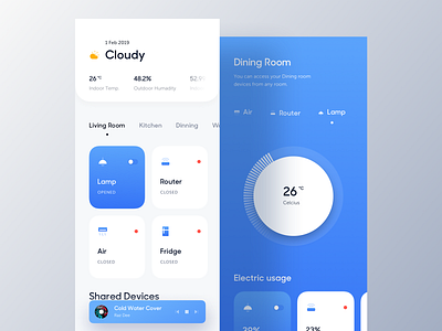 Smart Home app automotion clean dailyui dark app dark ui design ios luova studio minimal smart home ui ux