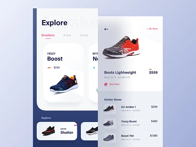 Sneakers App adidas android app colorful dailyui design ecommerce app ios luova studio nike shoe shop sneaker sneakers app ui ux