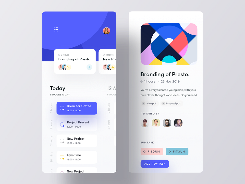 Task Management App UI v2 by Ofspace UX/UI on Dribbble
