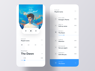 Minimal Music Player iOS App Concept app design app ui ios app design ios music luova studio music music player playlist song ui kit