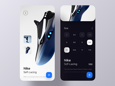 Nike Self Lacing Ios App app ui e commerce e commerce app ios app luova studio nike shoe shop size stockx