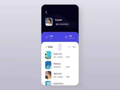Live Broadcasting App Interaction animation app design app designer app inspiration app ui interaction ios app ios app design luova studio microinteraction mobile app smoth