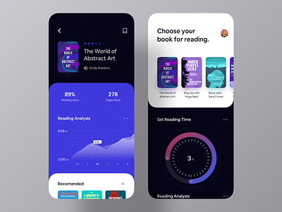 Book Analysis App UI app inspiration app ui book store design agency design inspiration ios app list mobile app design reading time set time ui design ui inspiration
