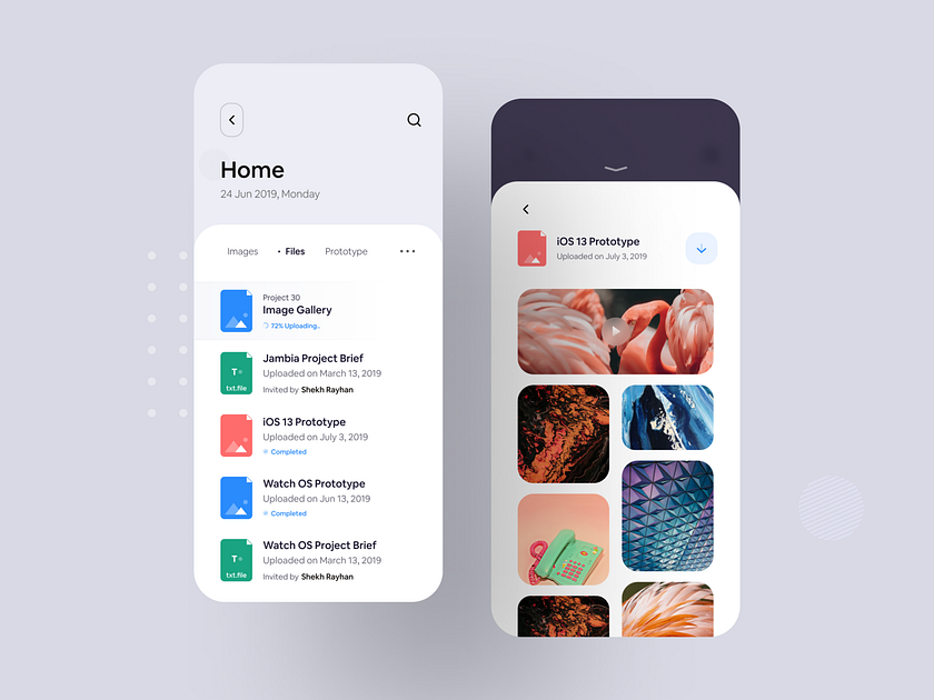 File Sharing iOS App Concept by Ofspace UX/UI on Dribbble