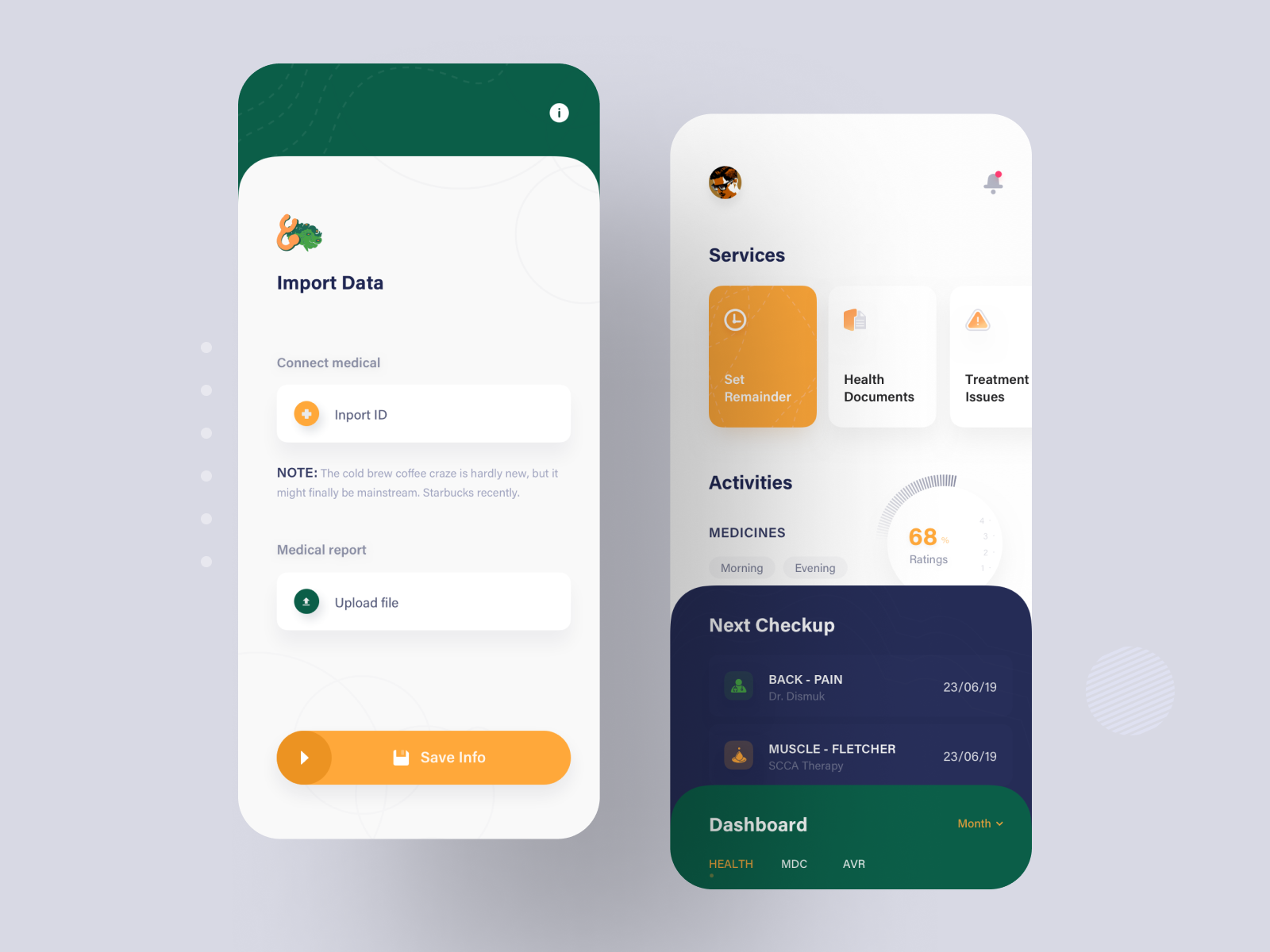 Medical App Concept Design by Ofspace Team on Dribbble