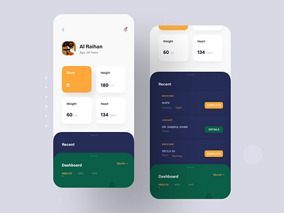 Medical iOS App Concept app app ui card dashboard ios app medical menu recent