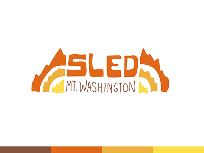 Sled Mt. Washington Logo brand identity branding hand drawn hand lettering identity logo logo design orange rough sled snowmobile