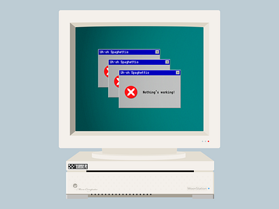 ❌ Nothing's working! ❌ computer digital error glitch illustrator illustrator cc monitor retro screen technology texture vector windows