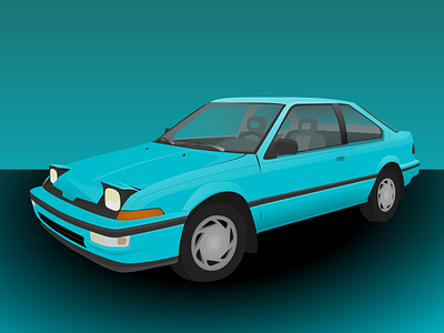 1st Gen. Acura Integra 80s acura car cars digital honda illustrator model realistic vector vector illustration vectorart