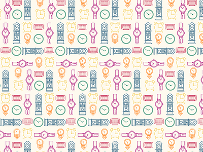 Clocks! ⏰ clean clocks colourful icons illustrator pattern pattern art pattern design vector vector art