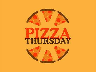 Pizza Thursday 🍕🍕🍕 branding design logo logotype overprint pizza pizza box pizza logo retro texture type typography