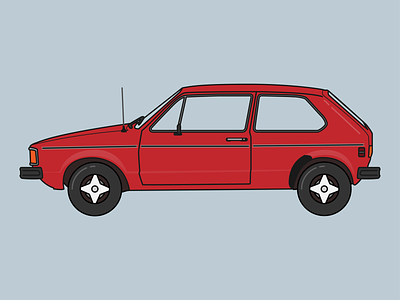 '84 VW Rabbit 80s car car icon clean design digital flat icon illustration illustrator rabbit simple vector