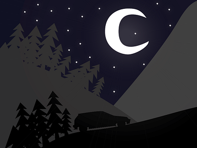 Night Drive car illustration illustrator night simple vector