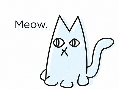 Meow cat digital drawing illustration illustrator simple