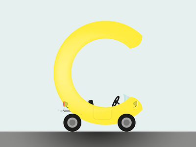 36 Days of Type - C 36 days of type b car illustrator simple typography vector