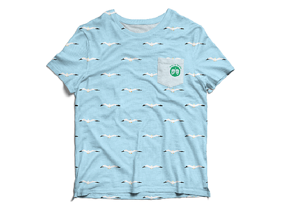 Seagull Shirt illustrator mock up pattern project seagull simple t shirt