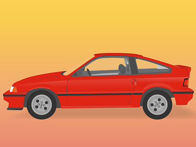 1987 Civic CRX Si car crx honda illustration illustrator model vector