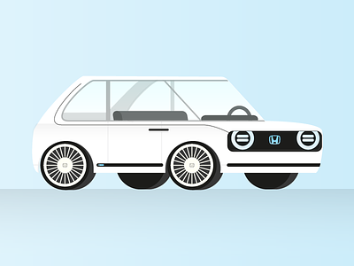 Honda City EV car clean concept car digital electric vehicle honda honda city illustration illustrator simple vector