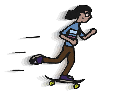 Skateboarder digital grain illustration illustrator line art pen rough simple skateboard sketch vector