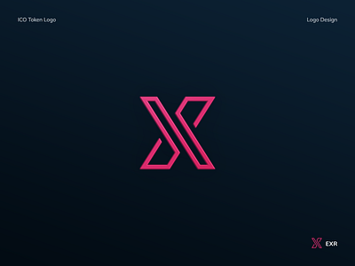 EXR Token Logo app cryptocurrency finance lines logo x