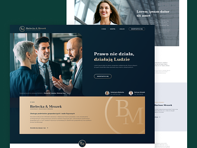Bielecka&Mrozek: Lawyer team - Web Design advocate attorney bm branding elegant jurist law lawyer ui webdesign